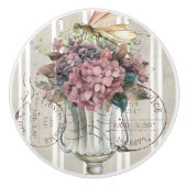 Dusty and rustic decoratived botanical Stripped セラミックノブ (正面)