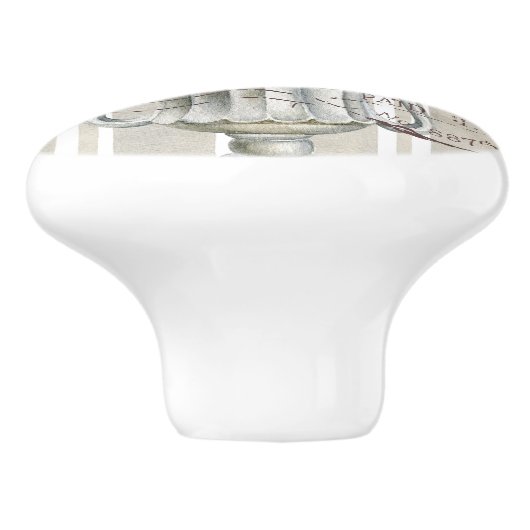 Dusty and rustic decoratived botanical Stripped セラミックノブ (側面)