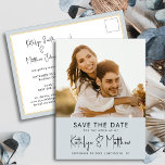 Dusty Blueおもしろいスモダント結婚写真救のTh 案内ポストカード<br><div class="desc">ダスティブルーおもしろいスモダンクリプト写真ミニマリスト結婚式の日付の発表はがきを保存。あなたの家族、友人や同僚に知らせなさい結婚あなたのお祝いの日付を設定しエレガントてスタイリッシュ、結婚式は日付の招待カーモダンドを保存する。すべての文字は、自分の詳細で簡単かつ迅速にパーソナライズするために事前に配置されている。</div>