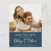 Dusty Blueおもしろいスモダント結婚写真救のTh 案内ポストカード (正面)