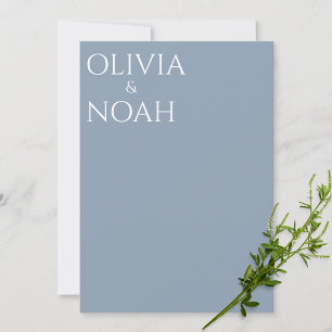 Dusty Blueお知らせ婚約したカード 案内状