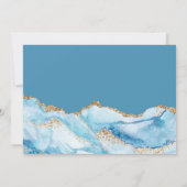 Dusty BlueとAgate金ゴールド日付カードの保存 招待状 (裏面)