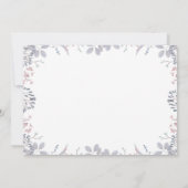 Dusty BlueとMauveのフローラ結婚の写真 招待状 (裏面)