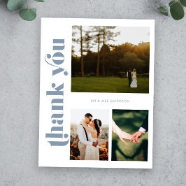 Dusty Blueの写真結婚ありがとうはがき ポストカード