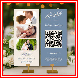 Dusty Blueの結婚写真QRコードエレガント