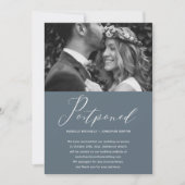 Dusty Blueの結婚延期の新しい日付写真 案内状 (正面)