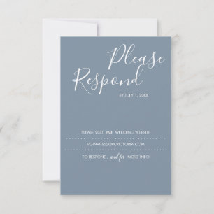 Dusty BlueのRSVPカード結婚のウェブサイト 出欠カード