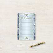 Dusty Blueエレガント To DoリストItメモ ポストイット (デスク上)