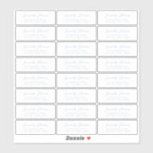 Dusty Blueスクリプトトランスペアレント差出人住所ラベル シール (シート)