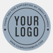 Dusty Blueスモールビジネスのお手伝いありがとうございます ラウンドシール (正面)