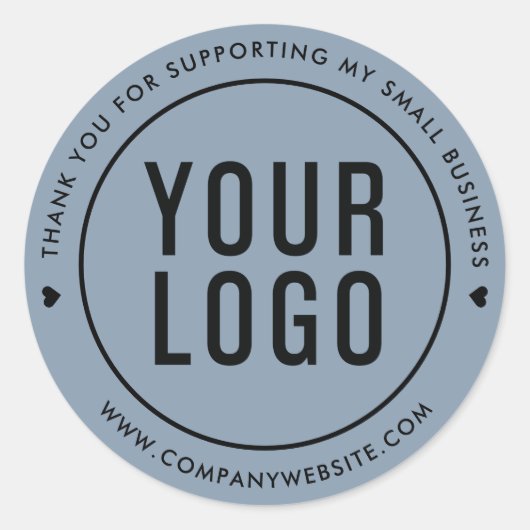 Dusty Blueスモールビジネスのお手伝いありがとうございます ラウンドシール (正面)