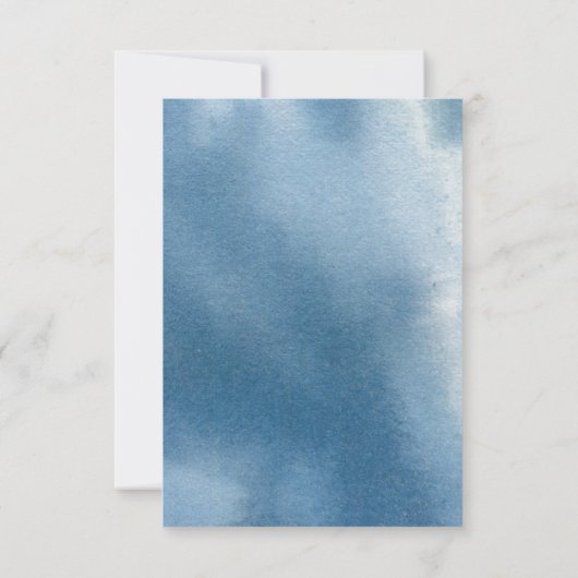 Dusty Blueフローラとアウト食事の選択肢RSVPカード 出欠カード (裏面)