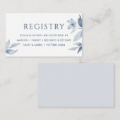 Dusty Blueフローラ結婚のギフト登録カード エンクロージャーカード (正面/裏面)