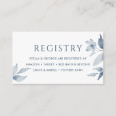 Dusty Blueフローラ結婚のギフト登録カード エンクロージャーカード (正面)