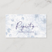 Dusty Blueフローラ結婚のレジストリカード エンクロージャーカード (正面)
