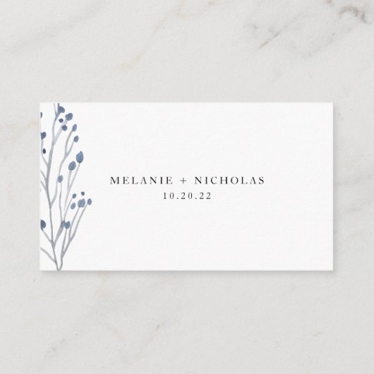 Dusty Blueフローラ結婚の情報Webサイトカード エンクロージャーカード (裏面)