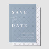 Dusty Blueミニマルエレガントリストフォト日付の保存 ベラム紙招待状 (オフセット (招待状))