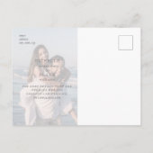 Dusty Blue写真モダン日付の保存 ポストカード (裏面)