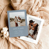 Dusty Blue日付を保存する写真を保存する 招待状