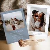 Dusty Blue日付を保存する写真を保存する 招待状