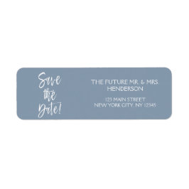 Dusty Blue日付保存差出人住所 ラベル
