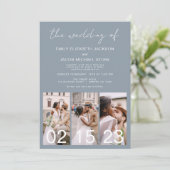 Dusty Blue書道結婚のQRコード 招待状 (スタンド正面)