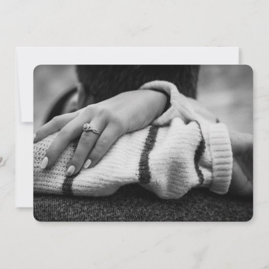 Dusty Blue結婚の4枚の写真Save The Date セーブザデート (裏面)