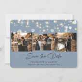 Dusty Blue結婚の4枚の写真Save The Date セーブザデート (正面)