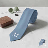 Dusty Blue | オーダーモノグラム ウェディング グルームズメン ネクタイ