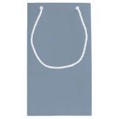 Dusty Blue | シックなブルーアジサイの結婚式 スモールペーパーバッグ (裏面)
