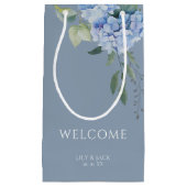 Dusty Blue | シックなブルーアジサイの結婚式 スモールペーパーバッグ (正面)