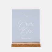 Dusty Blue Acrylic Open Bar Wedding Sign アクリルサイン (正面)