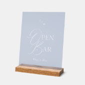 Dusty Blue Acrylic Open Bar Wedding Sign アクリルサイン (傾斜)