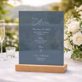 Dusty Blue Acrylic Wedding Bar Menu Sign アクリルサイン
