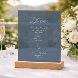 Dusty Blue Acrylic Wedding Bar Menu Sign アクリルサイン