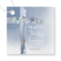 dusty blue agate cross First Communion