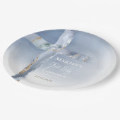 dusty blue agate cross First Communion ペーパープレート (アングル)