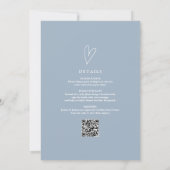 Dusty Blue All In One QR Code Hello Baby Shower 招待状 (裏面)