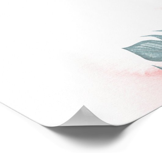 Dusty Blue and Blush Beach Wedding Welcome ポスター (角)