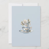 Dusty Blue and Gold Tea Party Bridal Shower 招待状 (裏面)