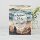 Dusty Blue and Mocha Brown Mountains Engagement 招待状 (スタンド正面)