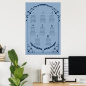 Dusty Blue and Navy Seating Chart Poster 2 of 3 ポスター (ホームオフィス)