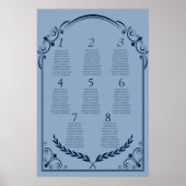 Dusty Blue and Navy Seating Chart Poster 2 of 3 ポスター (正面)