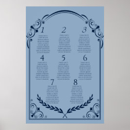 Dusty Blue and Navy Seating Chart Poster 2 of 3 ポスター