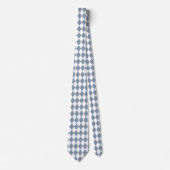 Dusty Blue and White Harlequin Diamond Tie ネクタイ (正面)