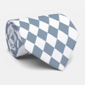 Dusty Blue and White Harlequin Diamond Tie ネクタイ (ロール)