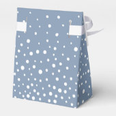 Dusty blue and white polka dot pattern wedding fav フェイバーボックス (裏面サイド)