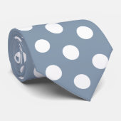 Dusty Blue and White Polka Dot Wedding Tie ネクタイ (ロール)