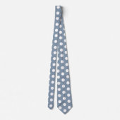 Dusty Blue and White Polka Dot Wedding Tie ネクタイ (裏面)