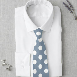Dusty Blue and White Polka Dot Wedding Tie ネクタイ